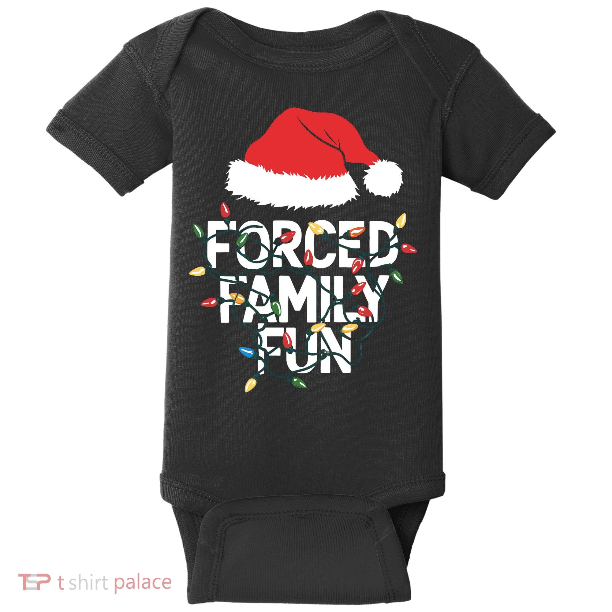 Forced Family Fun Sarcastic Christmas Funny Baby Bodysuit