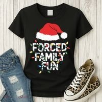 Forced Family Fun Sarcastic Christmas Funny Women's T-Shirt thumb 3