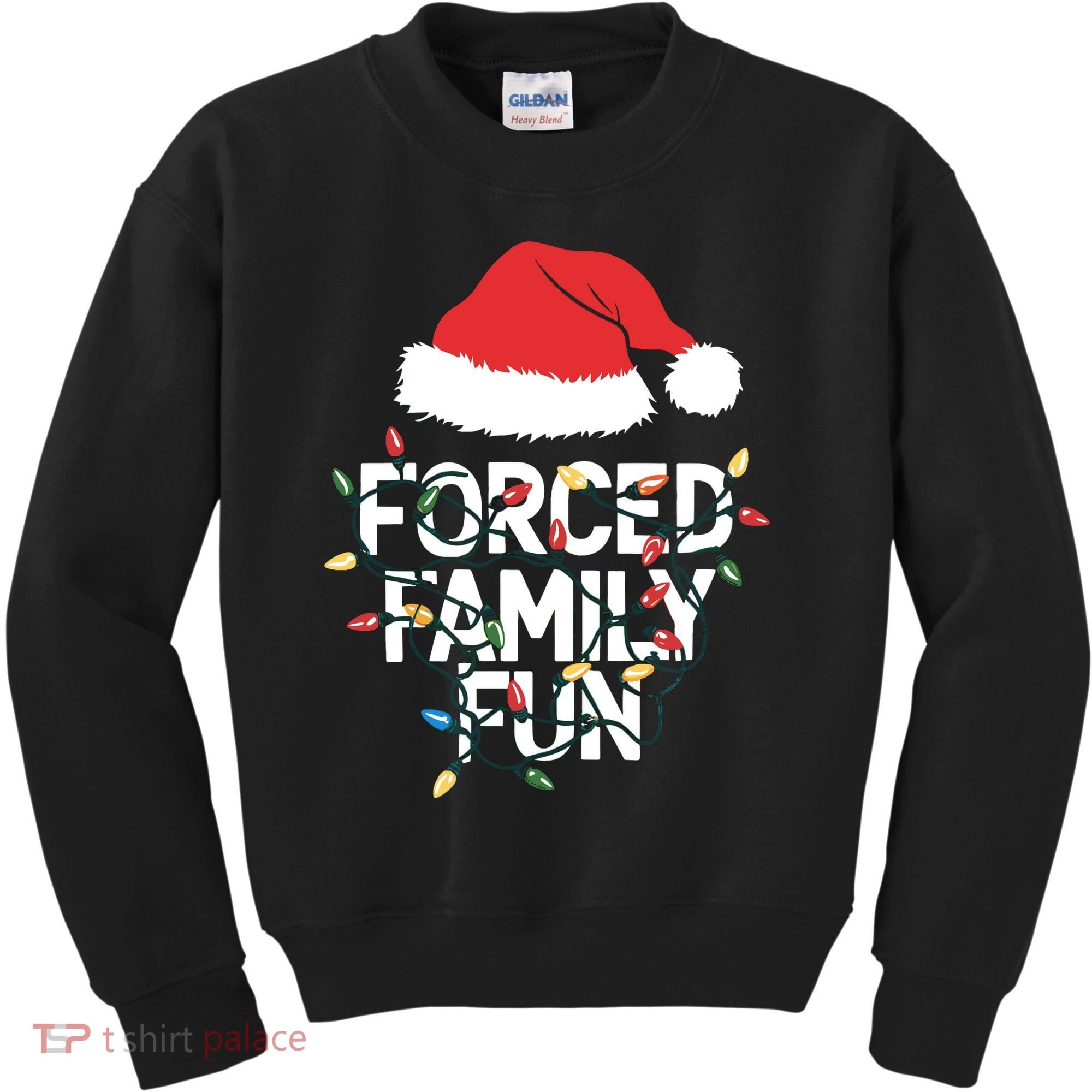 Forced Family Fun Sarcastic Christmas Funny Kids Sweatshirt