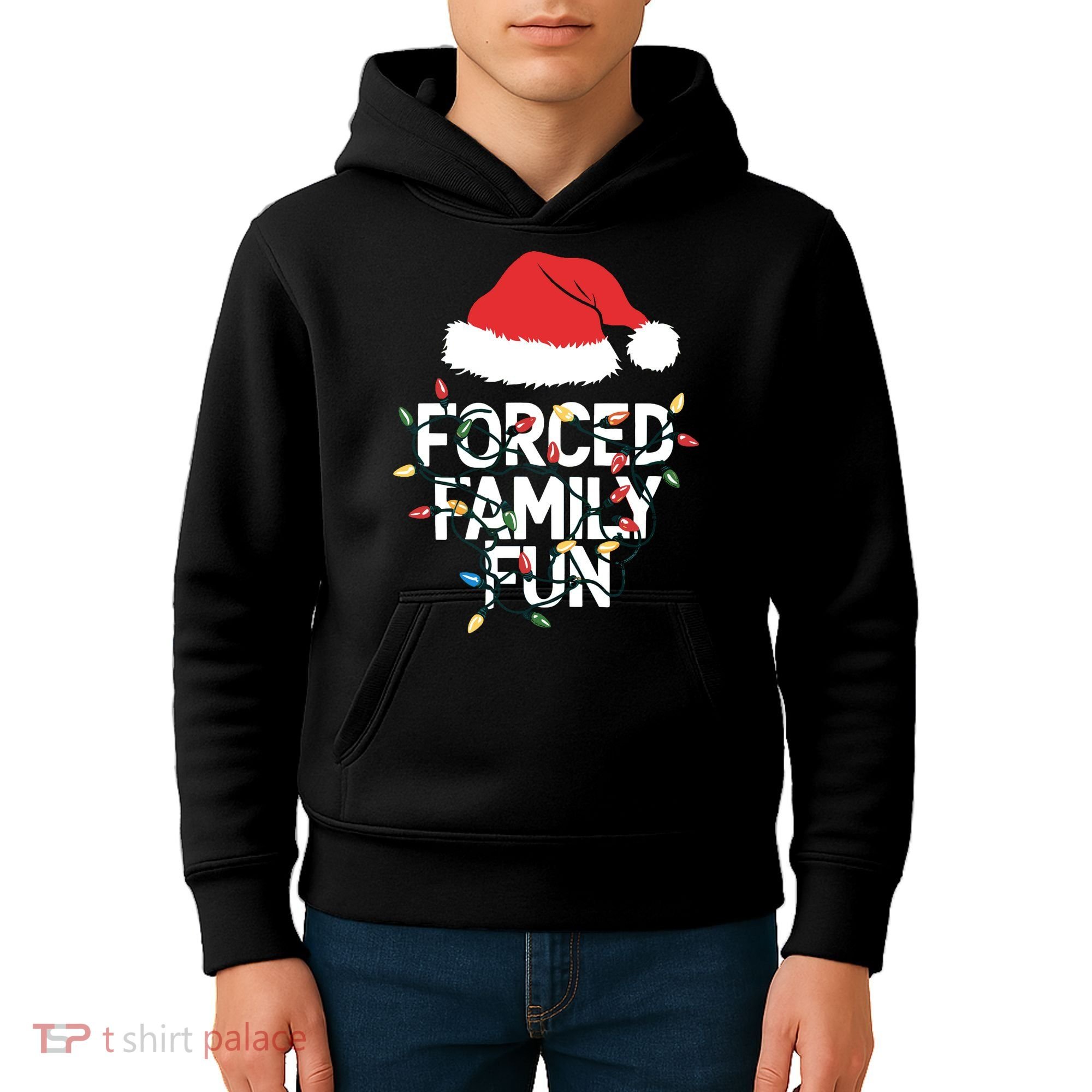 Forced Family Fun Sarcastic Christmas Funny Kids Hoodie