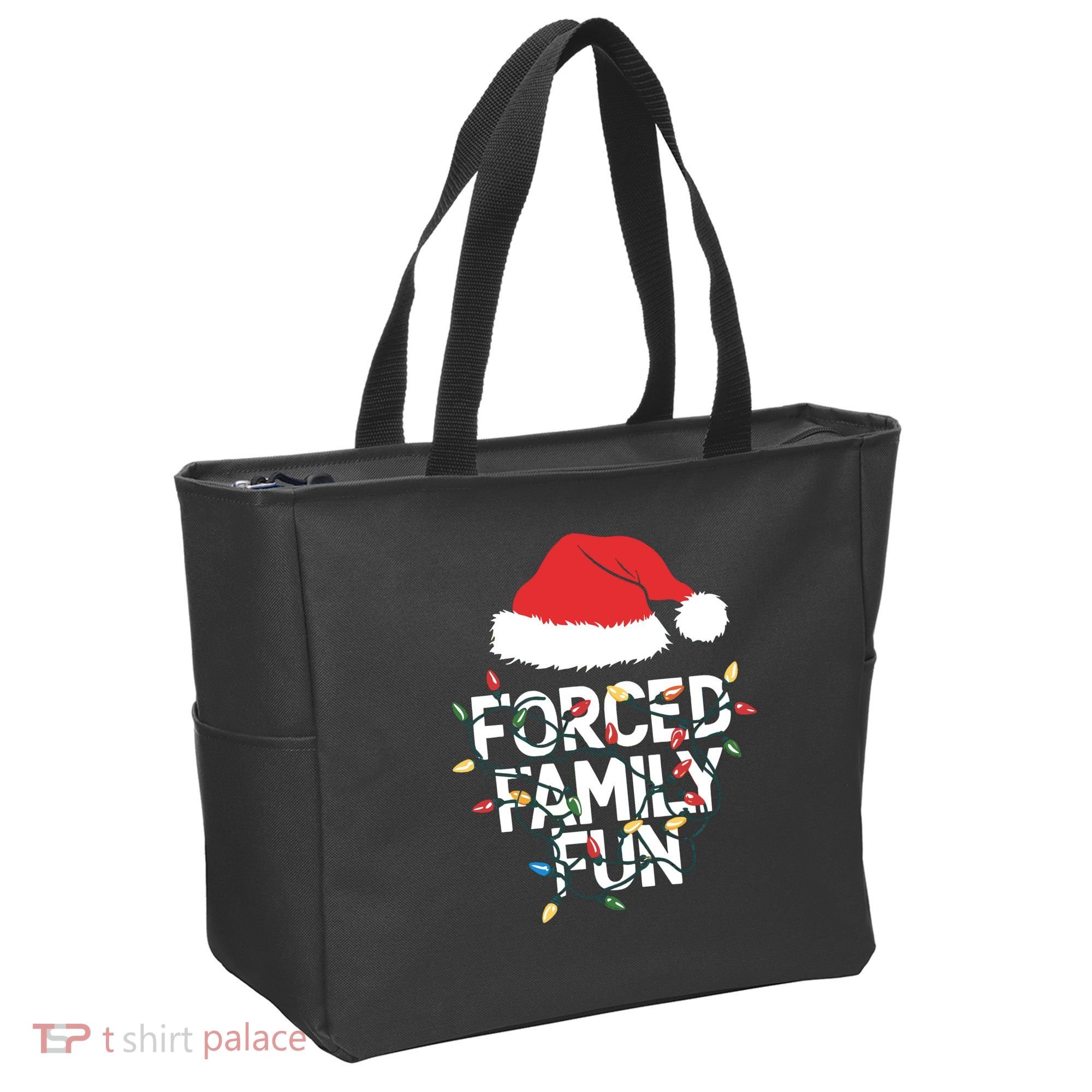 Forced Family Fun Sarcastic Christmas Funny Tote Bag