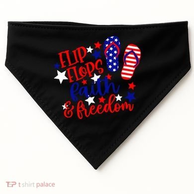 Flip Flops Faith And Freedom USA-Made Doggie Bandana
