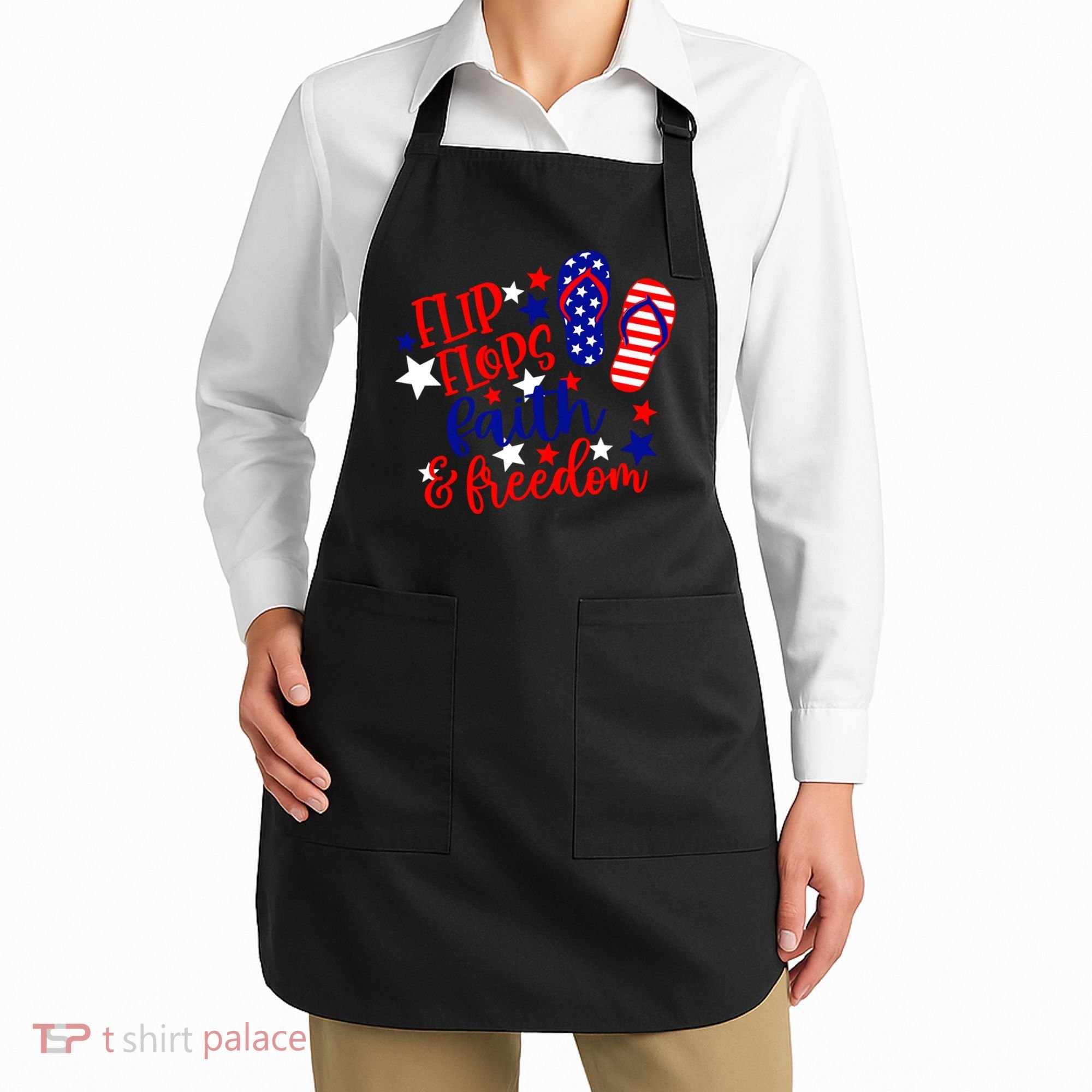 Flip Flops Faith And Freedom Apron