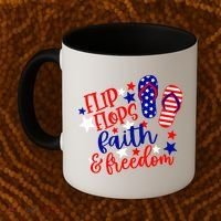 Flip Flops Faith And Freedom Coffee Mug thumb 2