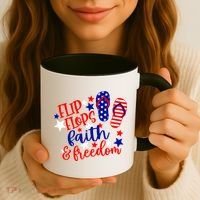 Flip Flops Faith And Freedom Coffee Mug thumb 3
