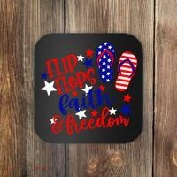 Flip Flops Faith And Freedom Coaster thumb 0