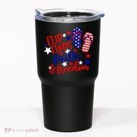 Flip Flops Faith And Freedom Tumbler thumb 0