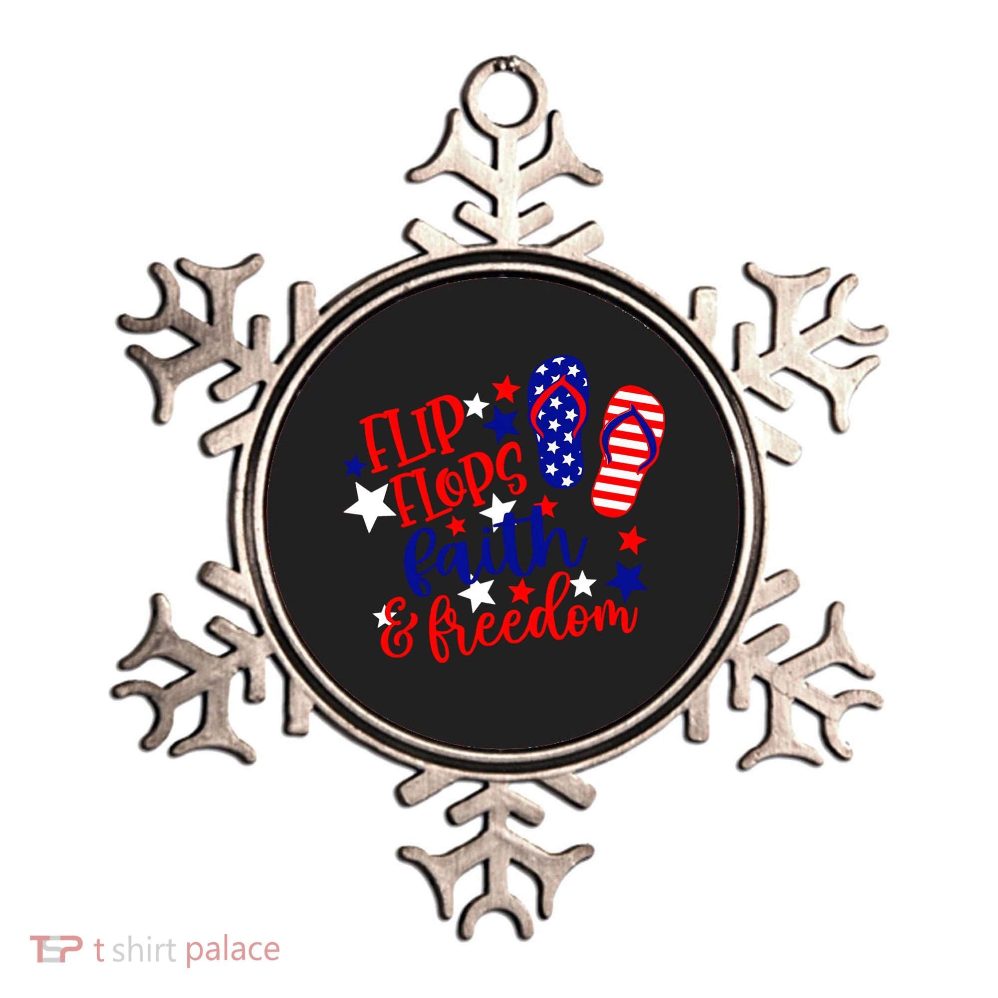 Flip Flops Faith And Freedom Ornament