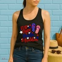 Flip Flops Faith And Freedom Women's Tank Top thumb 2
