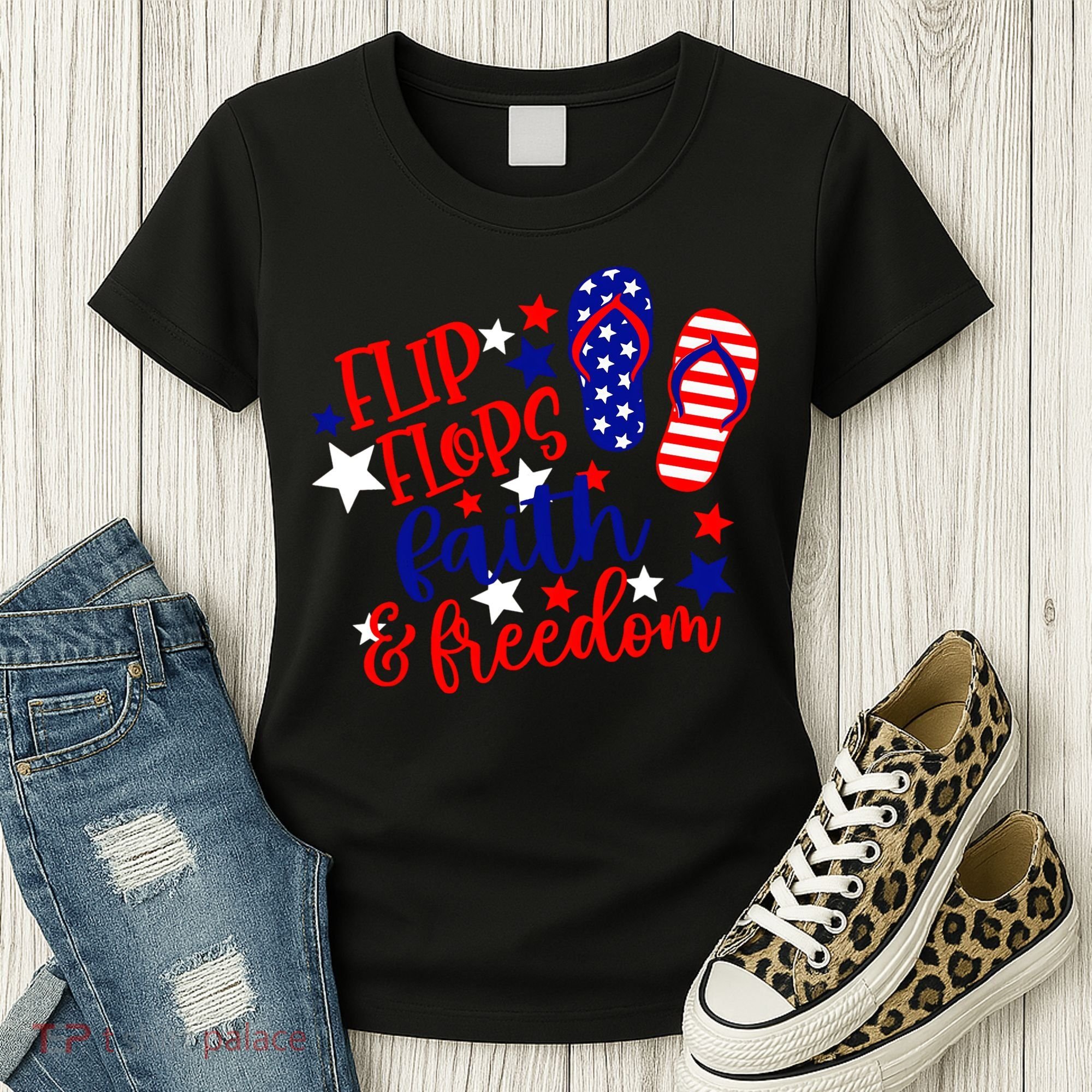 Flip Flops Faith And Freedom Women's T-Shirt
