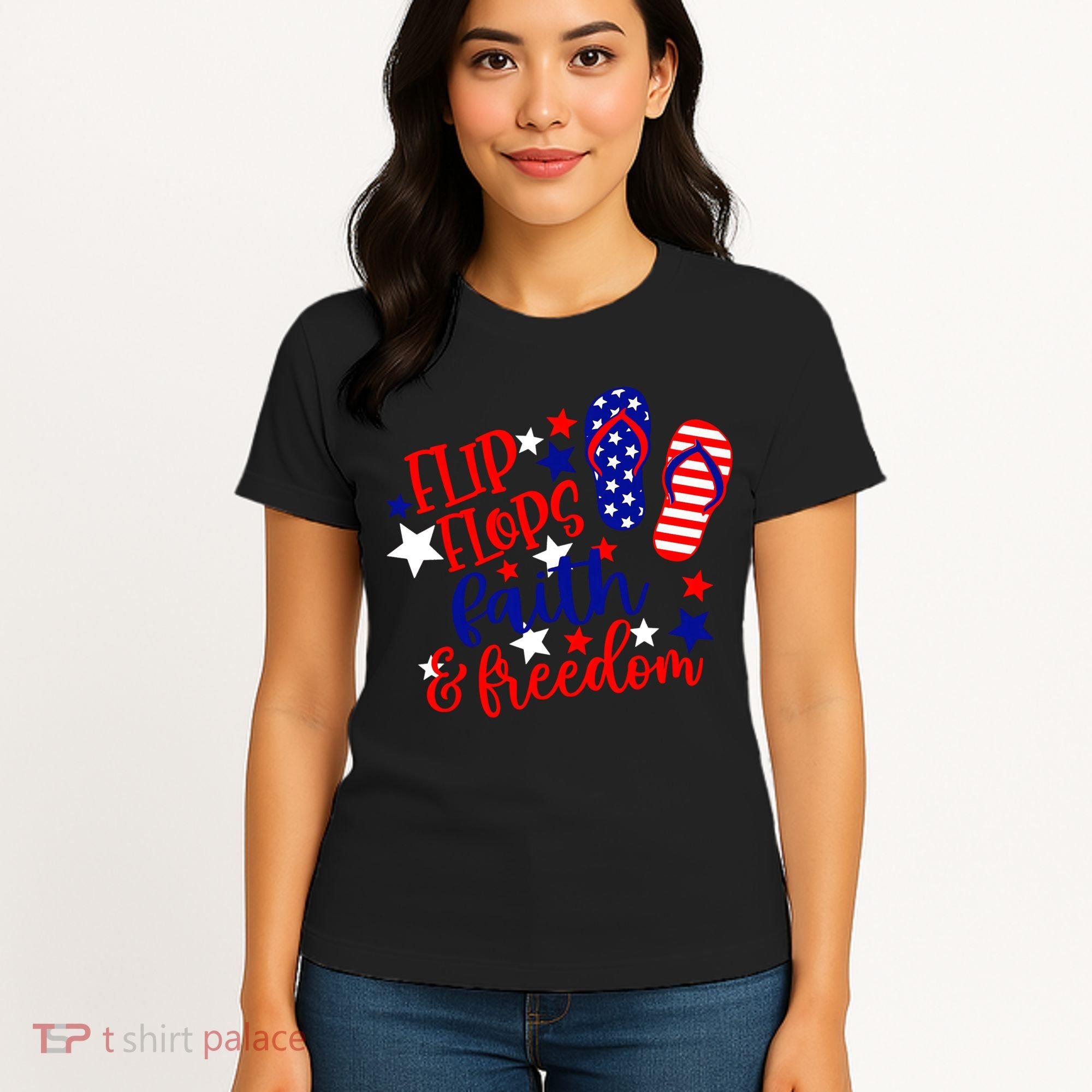 Flip Flops Faith And Freedom Women's T-Shirt