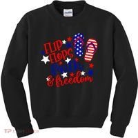 Flip Flops Faith And Freedom Kids Sweatshirt thumb 0