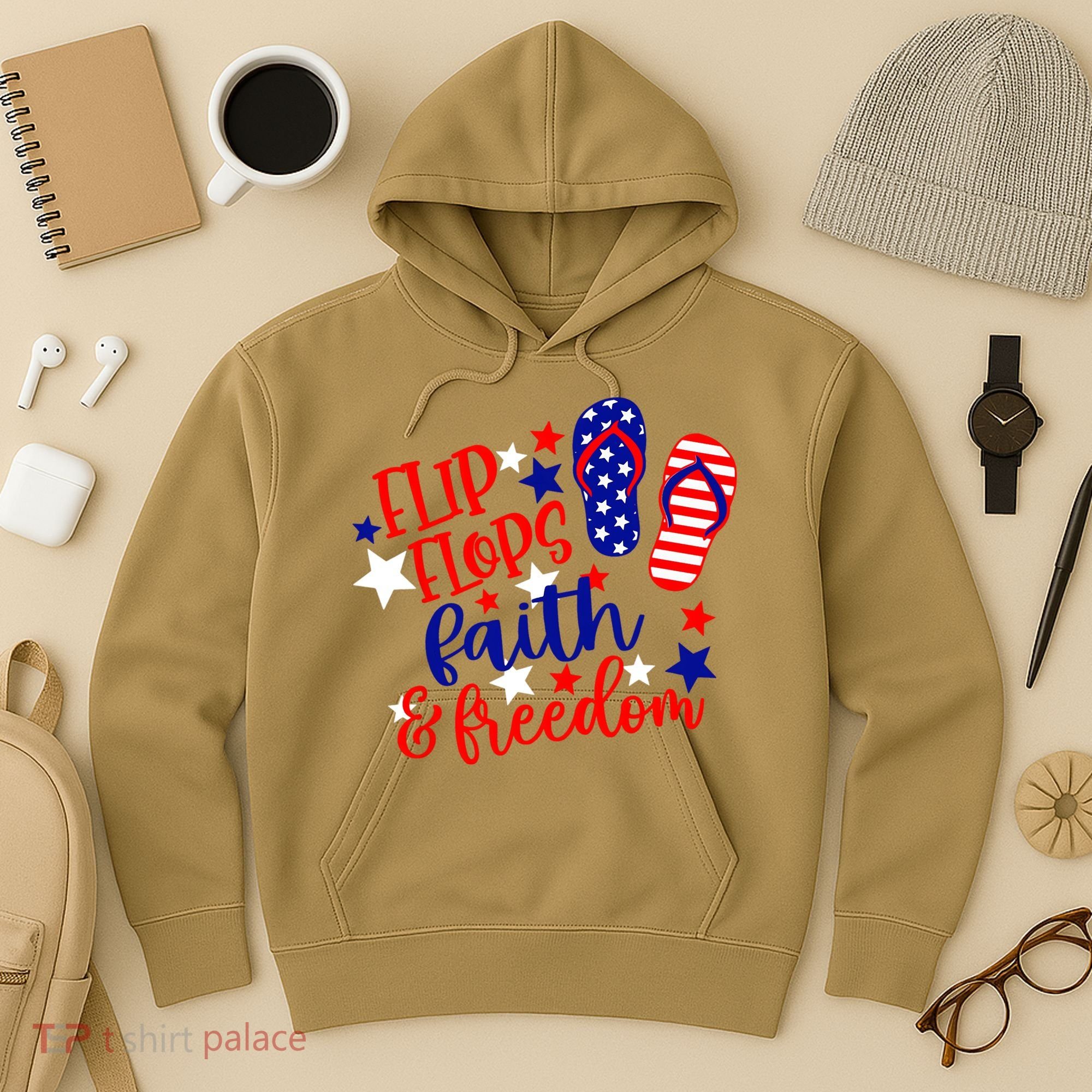 Flip Flops Faith And Freedom Hoodie