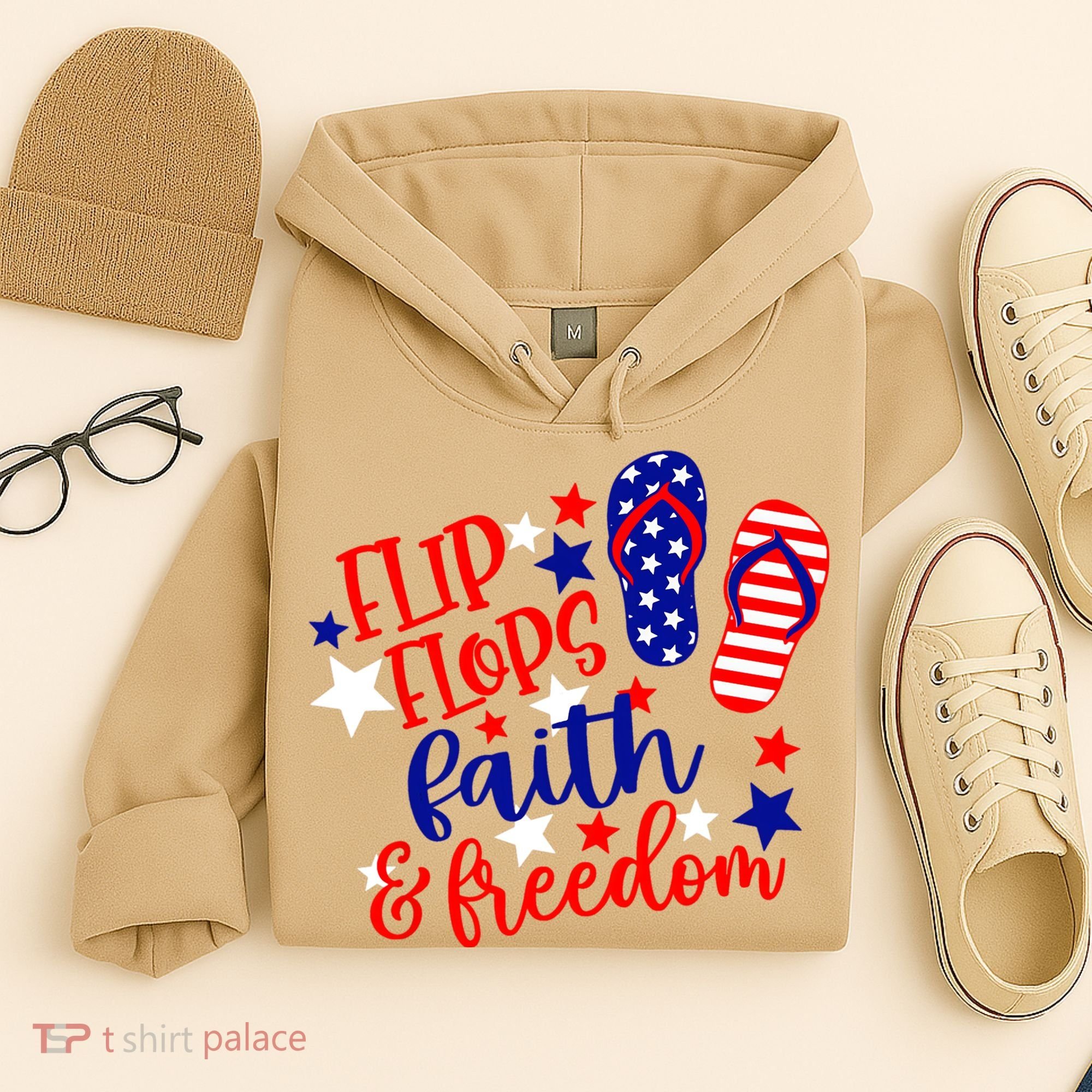 Flip Flops Faith And Freedom Hoodie