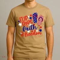 Flip Flops Faith And Freedom T-Shirt thumb 3