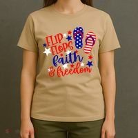Flip Flops Faith And Freedom T-Shirt thumb 4