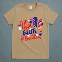 Flip Flops Faith And Freedom T-Shirt thumb 5