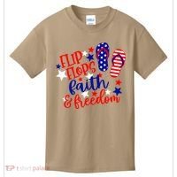 Flip Flops Faith And Freedom Kids T-Shirt thumb 0