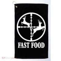 Fast Food Funny Deer Hunting Season Golf Towel thumb 0
