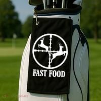 Fast Food Funny Deer Hunting Season Golf Towel thumb 2