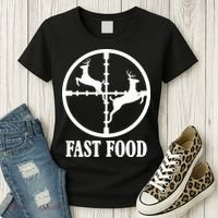 Fast Food Funny Deer Hunting Season Women's T-Shirt thumb 3