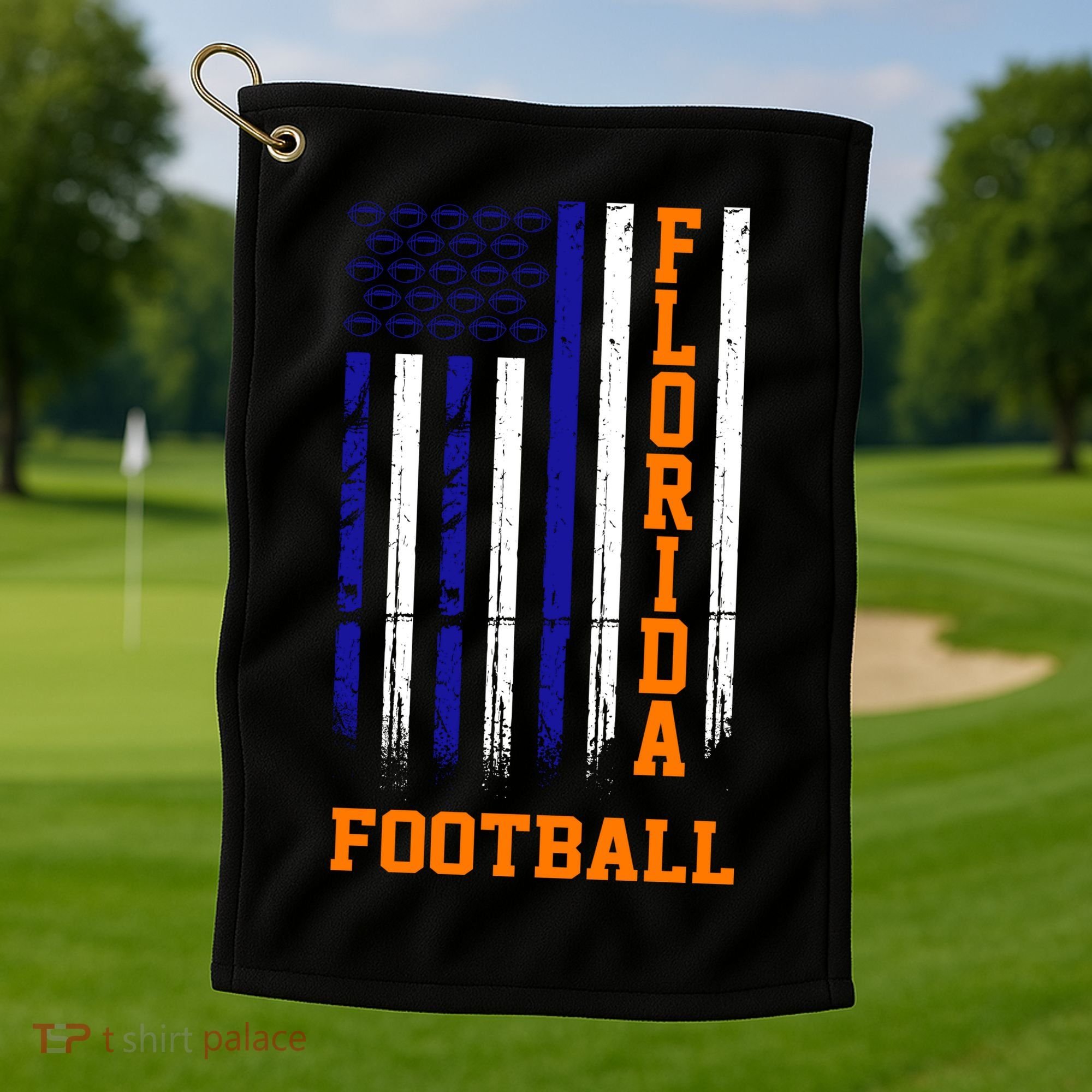 Florida Football Fan American Flag Golf Towel