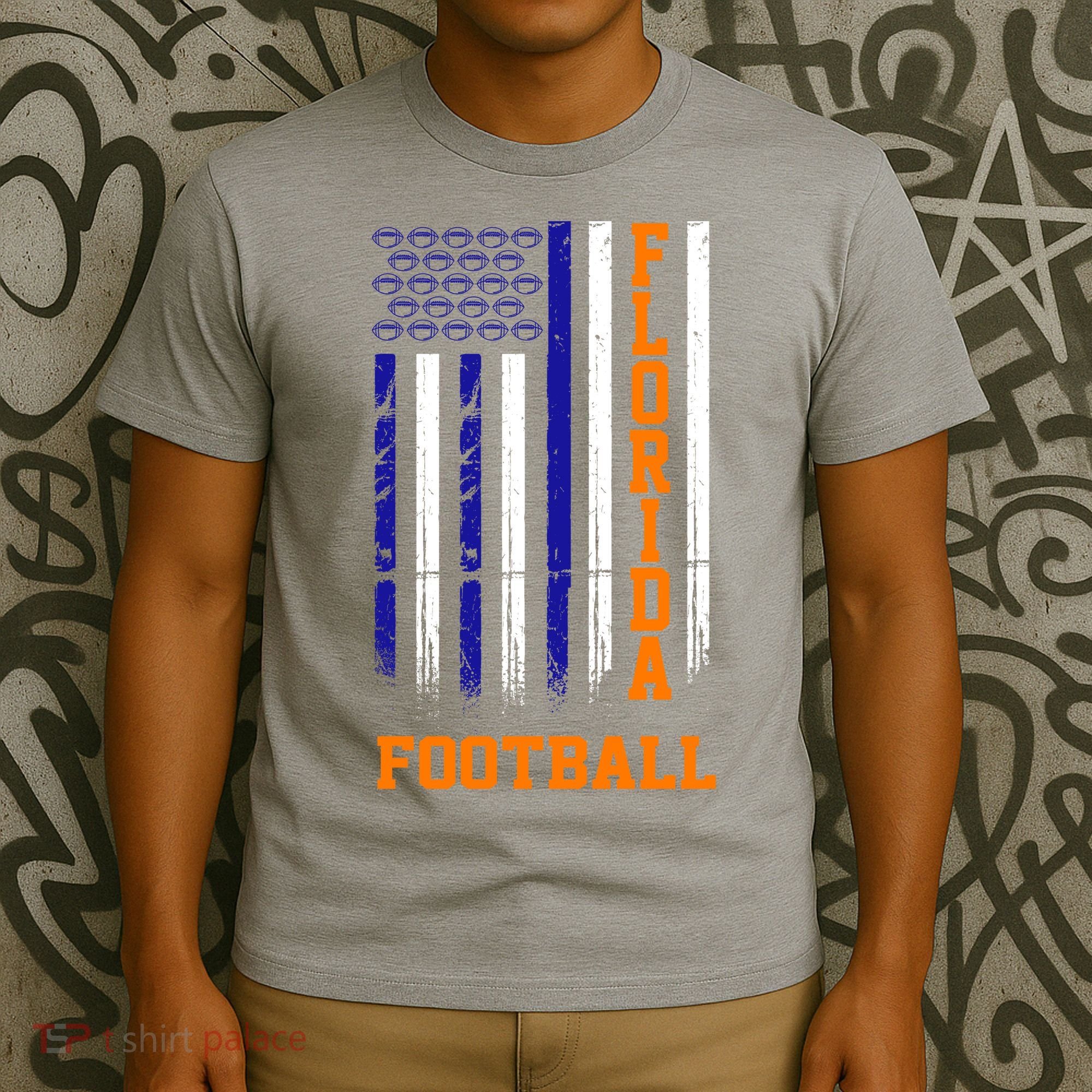 Florida Football Fan American Flag T-Shirt
