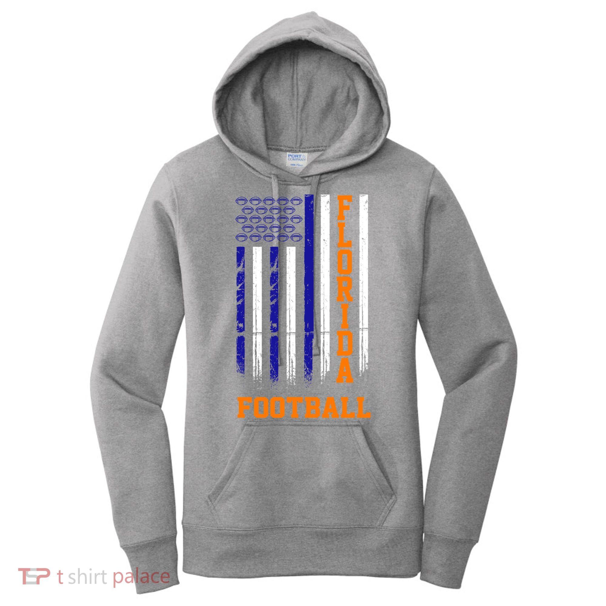 Florida Football Fan American Flag Women's Hoodie