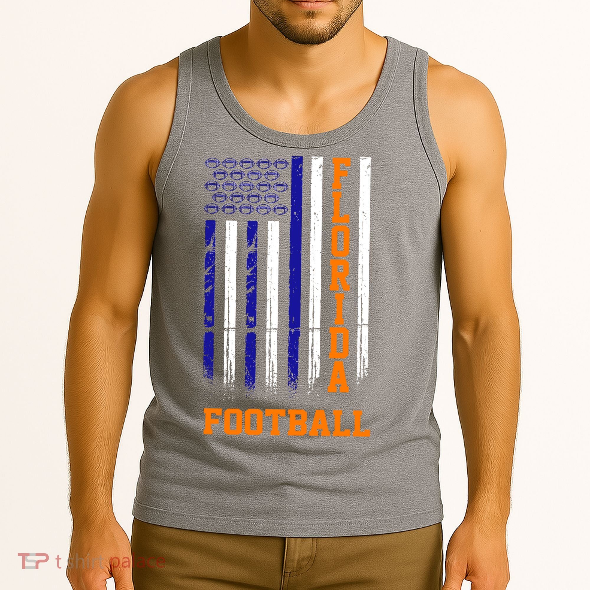Florida Football Fan American Flag Tank Top