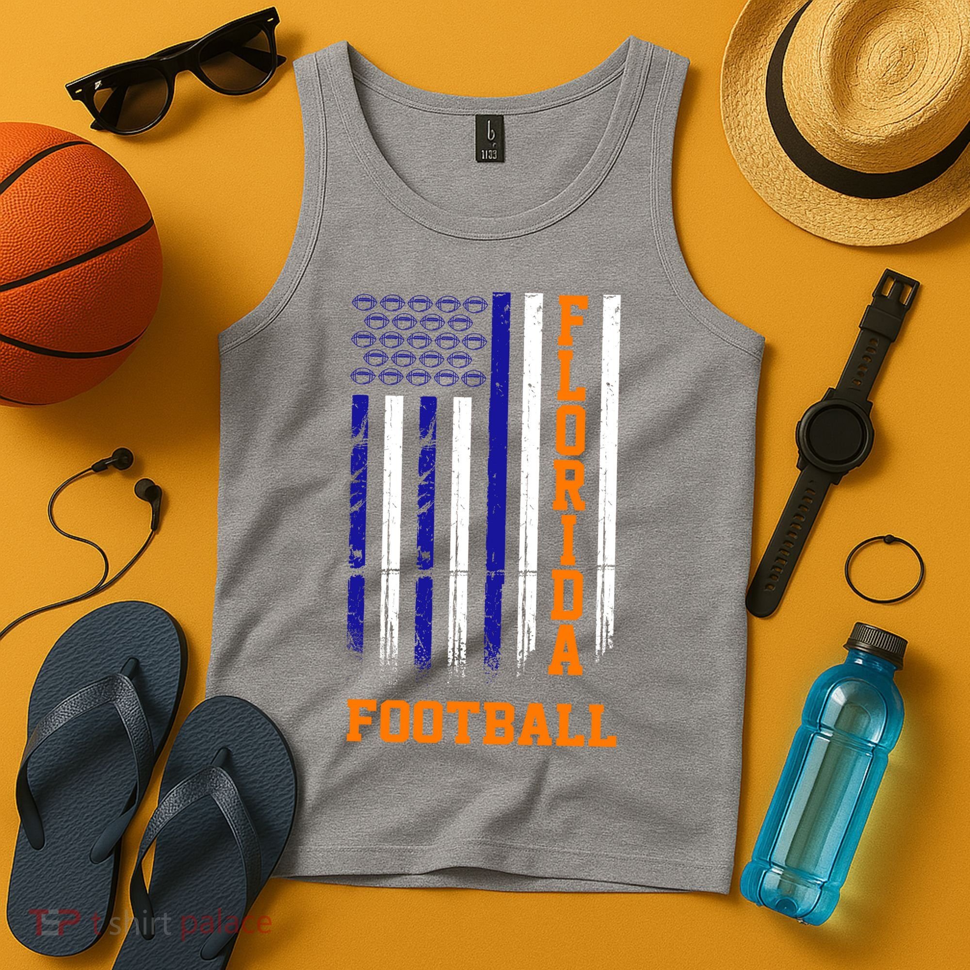 Florida Football Fan American Flag Tank Top