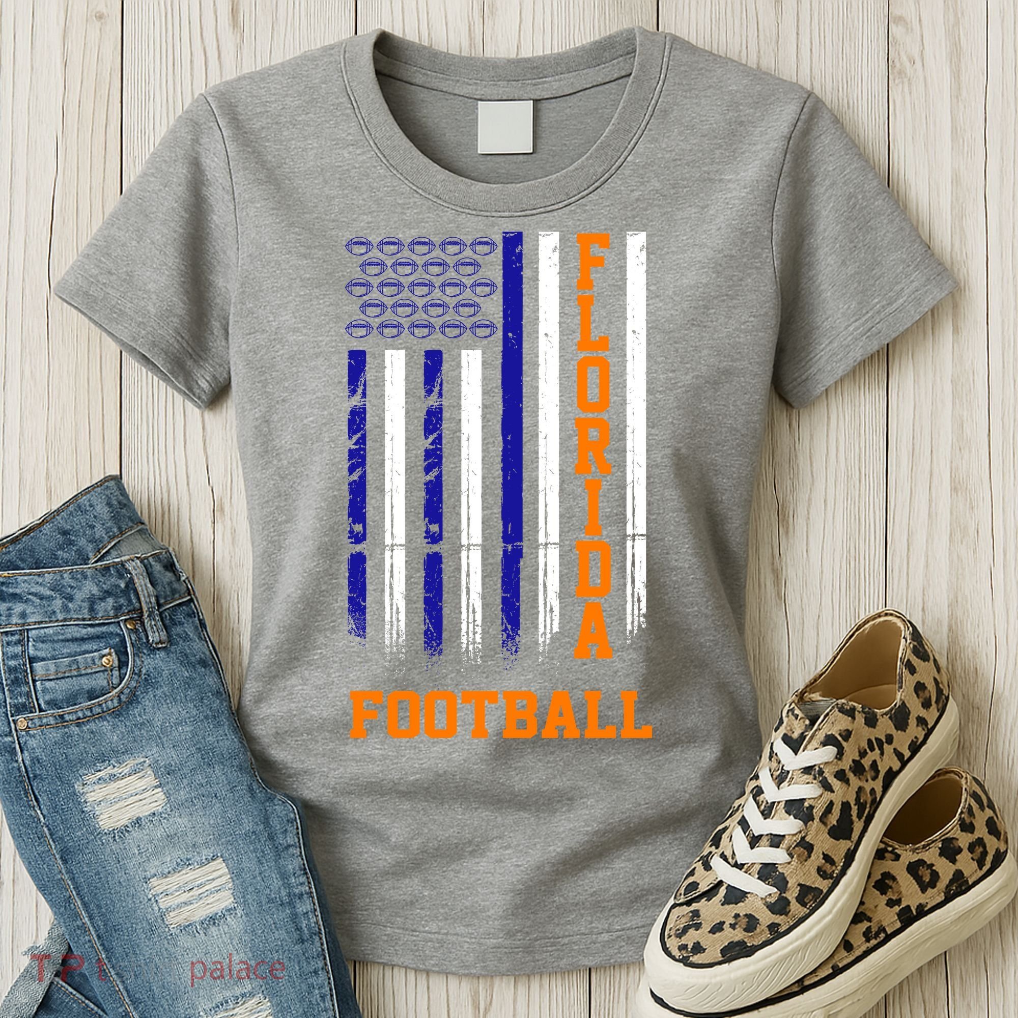 Florida Football Fan American Flag Women's T-Shirt