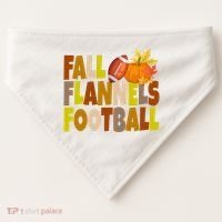 Fall Flannels Football Sport Lover USA-Made Doggie Bandana thumb 0