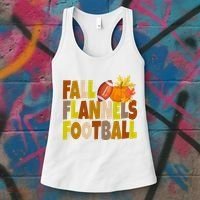 Fall Flannels Football Sport Lover Women's Tank Top thumb 3