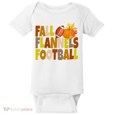 Fall Flannels Football Sport Lover Baby Bodysuit