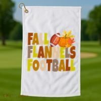 Fall Flannels Football Sport Lover Golf Towel thumb 1