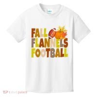 Fall Flannels Football Sport Lover Kids T-Shirt thumb 0