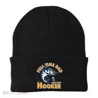 Funny Fishing Full Time Dad Part Time Hooker Beanie thumb 0