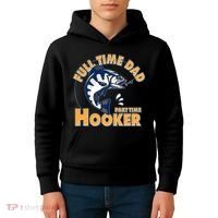 Funny Fishing Full Time Dad Part Time Hooker Kids Hoodie thumb 4