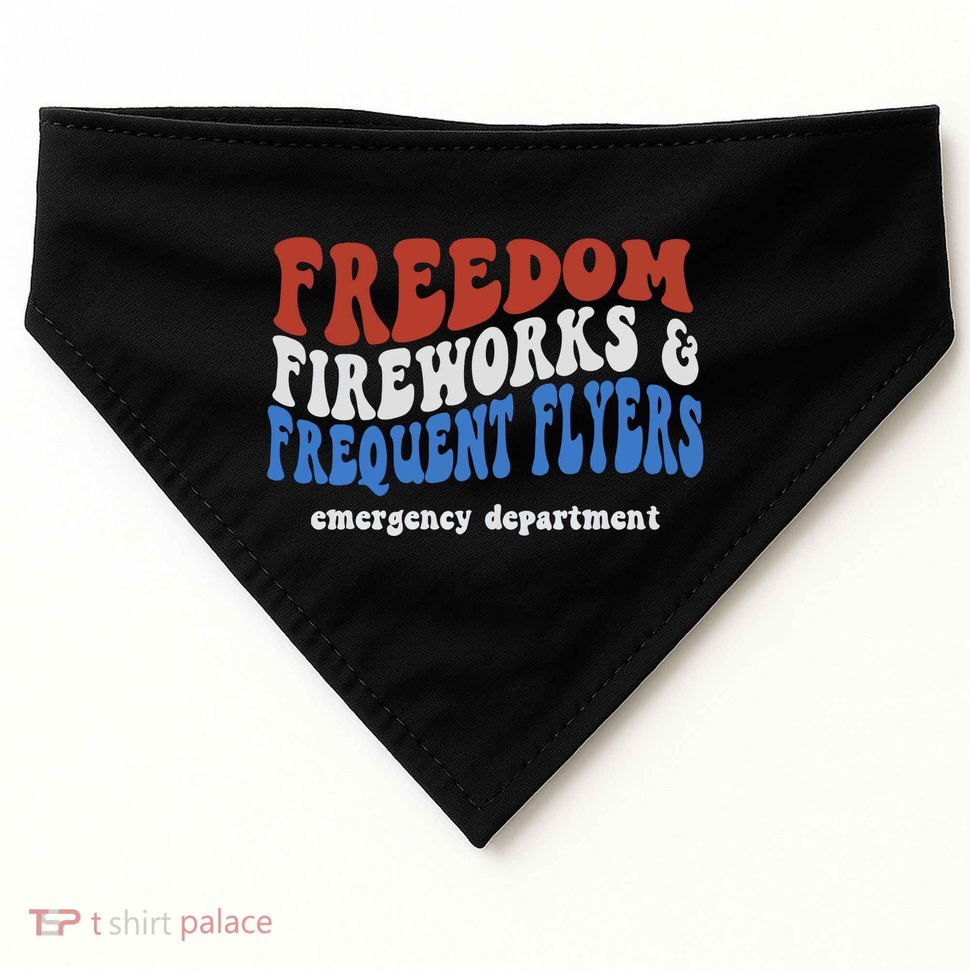 Freedom Fireworks & Frequent Flyers Emergency Department USA-Made Doggie Bandana