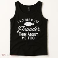 Funny Flounder Fishing Gigging Tank Top thumb 2