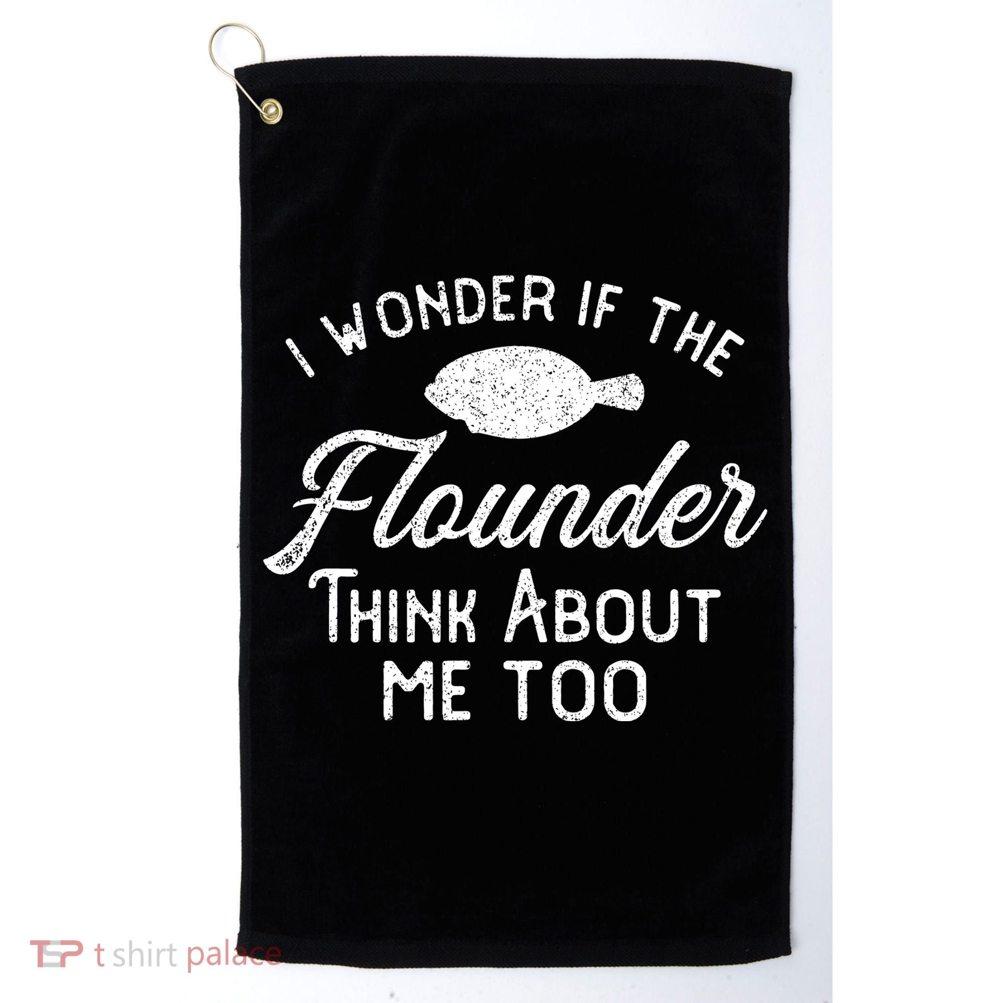 Funny Flounder Fishing Gigging Golf Towel