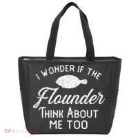 Funny Flounder Fishing Gigging Tote Bag thumb 0