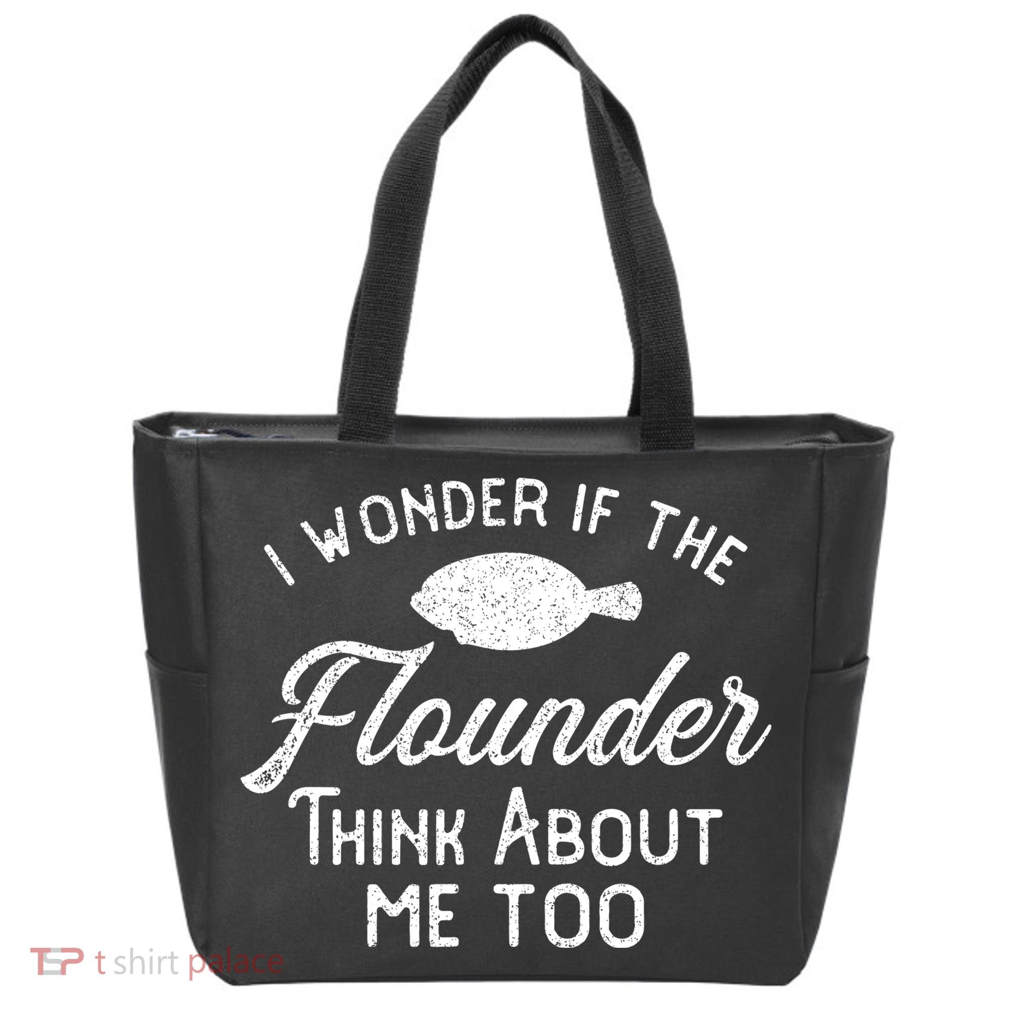 Funny Flounder Fishing Gigging Tote Bag