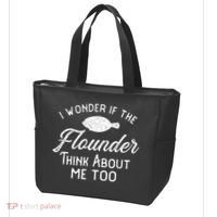 Funny Flounder Fishing Gigging Tote Bag thumb 3