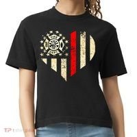 Funny Firefighter Fireman Heart Comfort Colors Boxy T-Shirt thumb 0