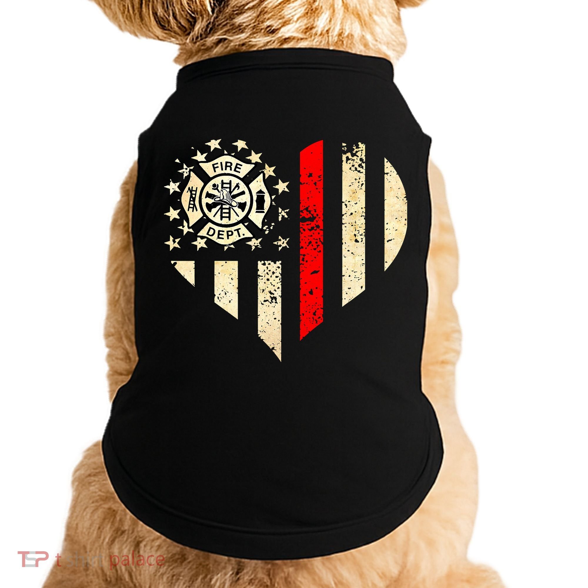 Funny Firefighter Fireman Heart Doggie Tank