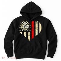 Funny Firefighter Fireman Heart Hoodie thumb 0