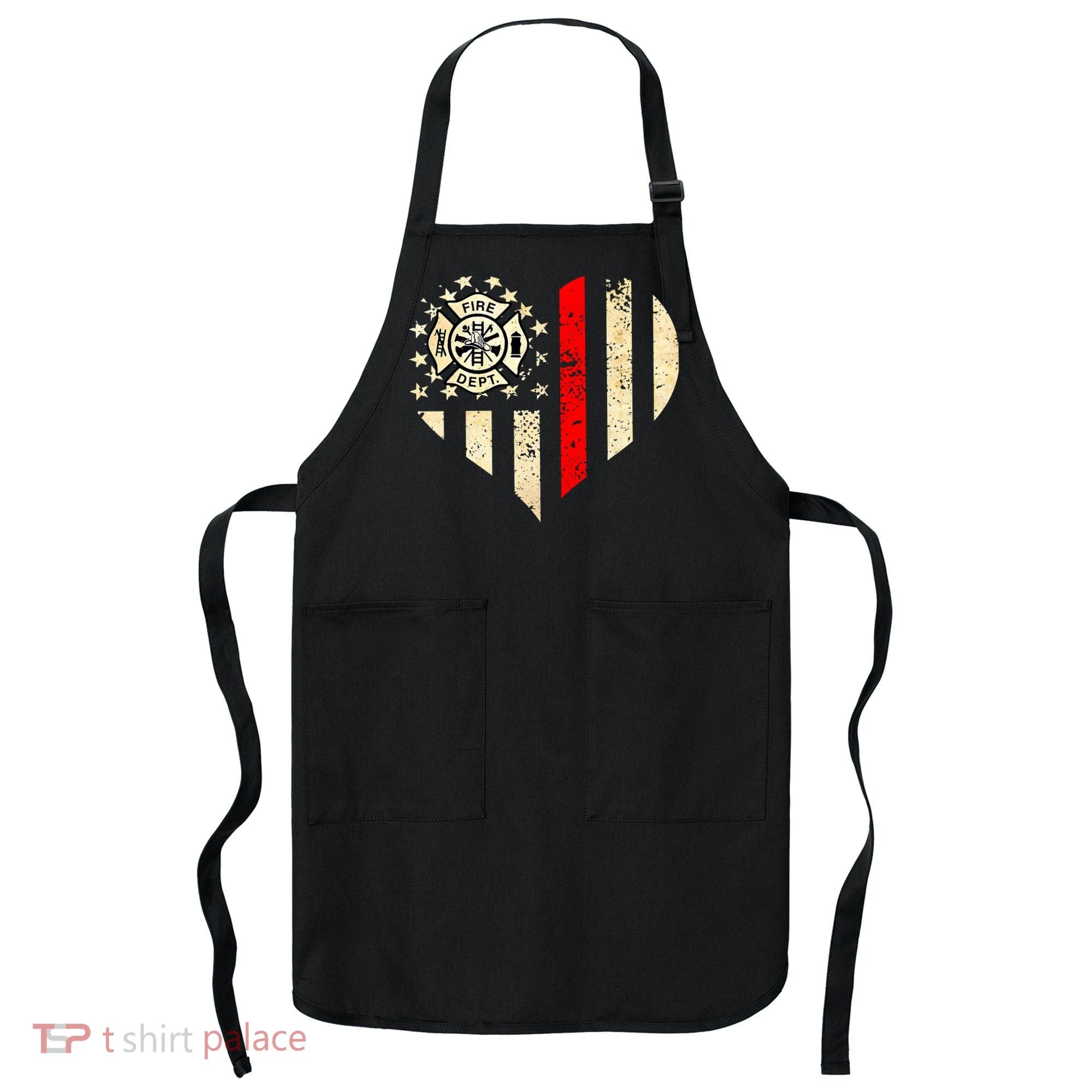 Funny Firefighter Fireman Heart Apron