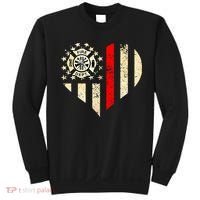 Funny Firefighter Fireman Heart Sweatshirt thumb 0