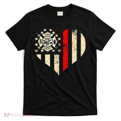 Funny Firefighter Fireman Heart T-Shirt